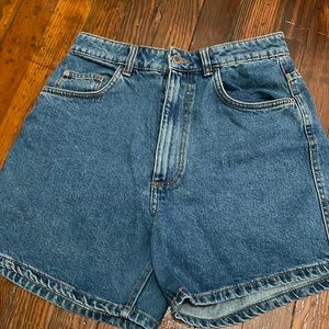 High waisted denim shorts